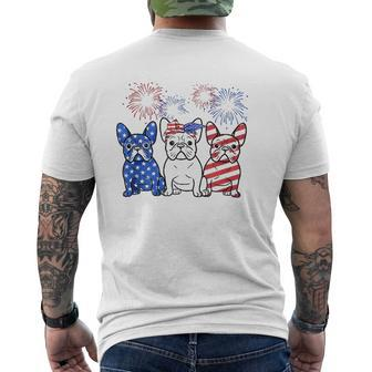 French Bulldog American Flag 4Th Of July Independence Days Mens Back Print T-shirt - Seseable
