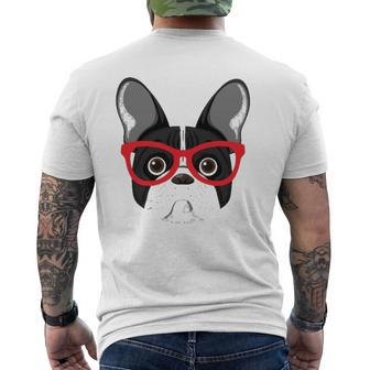 Frenchie With Glasses Frenchie Bulldog Mens Back Print T-shirt - Thegiftio UK