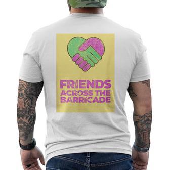 Friends Across The Barricade 1990 Vintage Worn Look Men's T-shirt Back Print - Monsterry