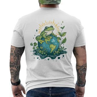 Frog Earth Day Frog Earth Day Green Themed Men's T-shirt Back Print - Monsterry