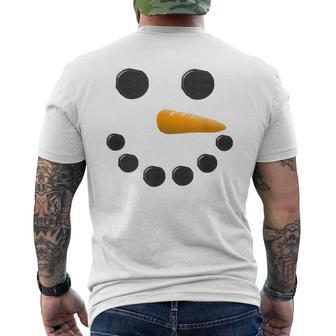 Frosty's Little Helper Snowman Face Christmas Men's T-shirt Back Print - Monsterry AU