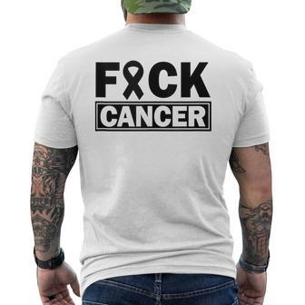 Fuck Cancer Ribbon Cute Cancer Sucks Strong Fighter Men's T-shirt Back Print - Monsterry AU