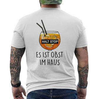 Fun Halt Stop Es Ist Obst Im Haus, Aperolian Spray Club Kurzärmliges Herren-T-Kurzärmliges Herren-T-Shirt in Weiß - Seseable