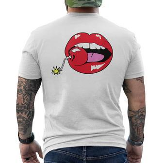 Aiden Argylle-Spy Cherrybomb Lips Nerd Geek Graphic Men's T-shirt Back Print - Thegiftio UK
