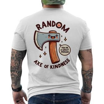 Axe Saying Random Acts Of Kindness Axe Throwing Pun Men's T-shirt Back Print - Monsterry
