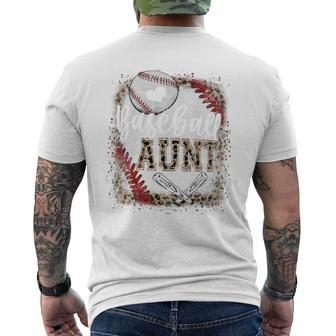 Baseball Auntie Vintage Leopard Baseball Pride Men's T-shirt Back Print | Mazezy