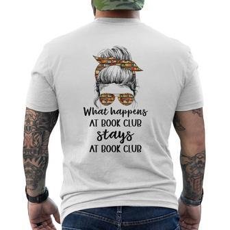 Booklover What Happens At Book Club Stays At Book Club Men's T-shirt Back Print - Seseable