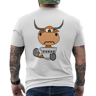Bull In A China Shop Cartoon T-Shirt Mens Back Print T-shirt - Thegiftio UK