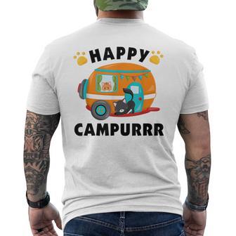 Camping With Cats Kitty Fisherman Camper Men's T-shirt Back Print - Monsterry DE