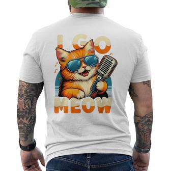 Cat Owner I Go Meow Singing Cat Meme Cat Lovers Men's T-shirt Back Print - Monsterry UK