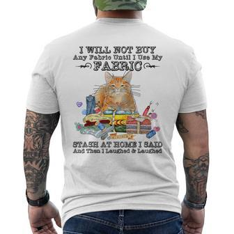 Cat Quilting Sewing Sayings Sewer & Quilter Men's T-shirt Back Print - Seseable