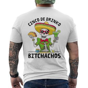 Cinco De Drinko Bitchachos Mexican Fiesta Drinking Men Men's T-shirt Back Print | Mazezy DE