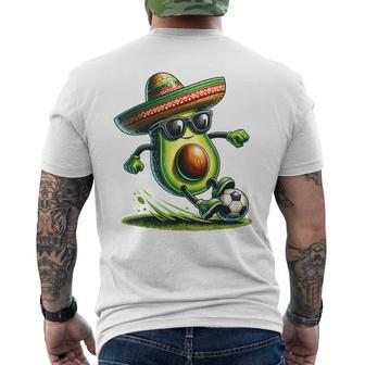 Cinco De Mayo Avocado Showing Soccer Skills Outfit Men's T-shirt Back Print - Seseable
