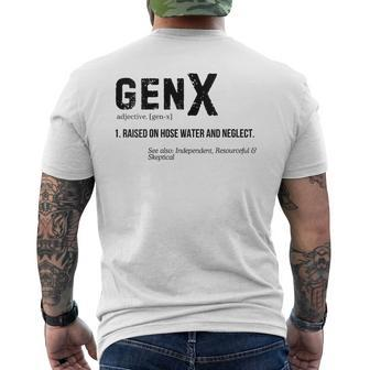 Definition Gen X Raised On Hose Water & Neglect Gag Men's T-shirt Back Print - Monsterry UK