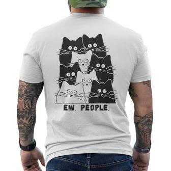 Ew People Graphic Cat Cat Kitten Lovers Men's T-shirt Back Print - Monsterry