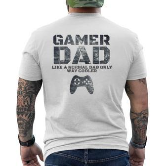Father Dad Daddy Husband gamer Dad Mens Back Print T-shirt | Mazezy