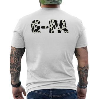 Fathers Day 2024 Black White G-Pa Cow Grandpa Men Men's T-shirt Back Print - Thegiftio UK