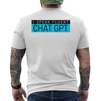 Father's Day Nerd Man Chat Gpt Joke Gym Men's T-shirt Back Print - Monsterry