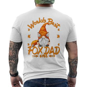 Fox Gnome For Fox Lovers And Worlds Best Fox Dad Men's T-shirt Back Print - Monsterry