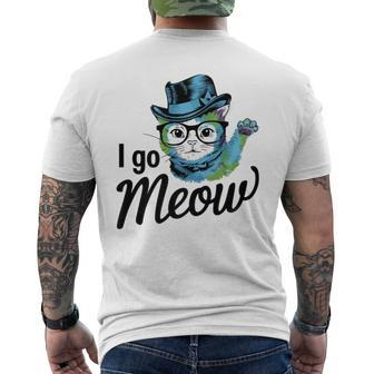 I Go Meow Cute Singing Cat Meme Men's T-shirt Back Print - Monsterry AU