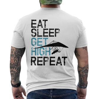 Hang Gliding Eat Sleep Get High Men's T-shirt Back Print - Monsterry AU