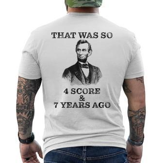 Hipster Abe Lincoln Vintage Style Distressed T Men's T-shirt Back Print - Monsterry UK