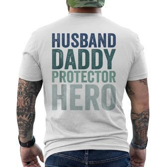 Husband Daddy Protector Hero Father's Day Men's T-shirt Back Print - Seseable