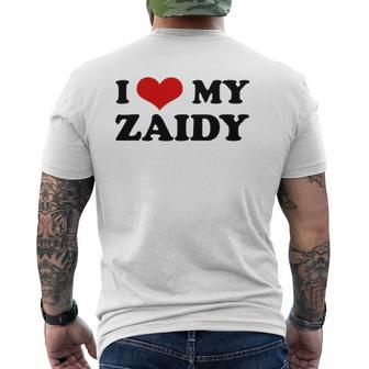 Jewishi Love My Zaidy Grandfather Mens Back Print T-shirt | Mazezy