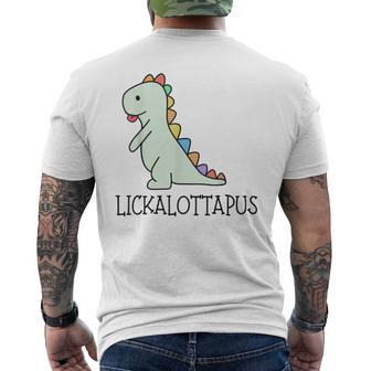 Lesbian Lickalottapus Dinosaurs Lgbtq Pride Men's T-shirt Back Print - Monsterry UK