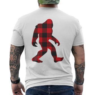 Lumberjack Bigfoot Flannel Pattern Men's T-shirt Back Print - Monsterry CA