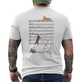 Musical Cats Cat And Music Lover Cat Men's T-shirt Back Print - Thegiftio UK