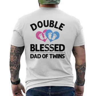 New Dad Of Twins For Men Father Announcement Mens Back Print T-shirt | Mazezy