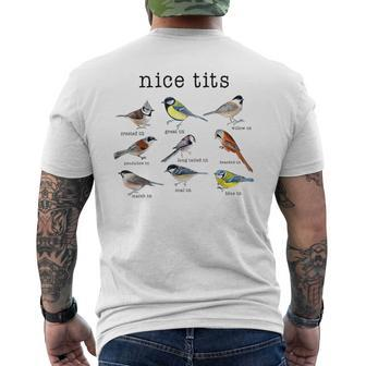 Nice Tits Birds Birdwatcher Bird Watching Men's T-shirt Back Print - Seseable