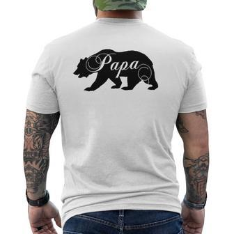 Papa Bear For Dad Father Papa Mens Back Print T-shirt | Mazezy