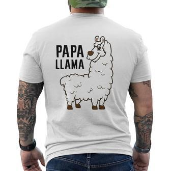 Papa Llama Lovers Mens Back Print T-shirt | Mazezy