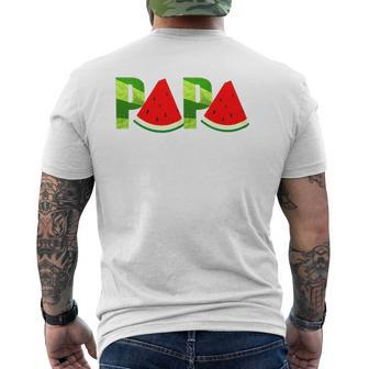 Papa Watermelon Melon Slice Dad Summer Fruits Mens Back Print T-shirt | Mazezy