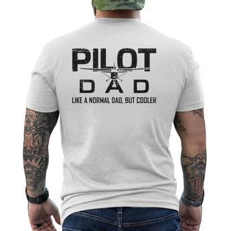 Pilot Dad Airplane Aviation Lover Husband Pilot Father Mens Back Print T-shirt | Mazezy