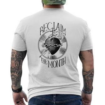 Reclaim The Month Sacred Of Heart Of Jesus Men's T-shirt Back Print - Monsterry