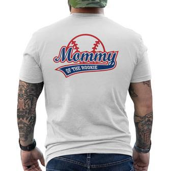 Retro Baseball Mommy Of The Rookie Men's T-shirt Back Print - Monsterry