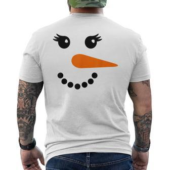 Snowman Face Family Matching Christmas Costume Men's T-shirt Back Print - Seseable