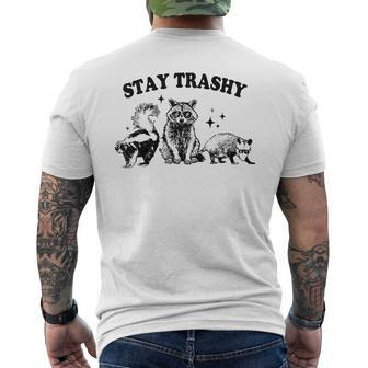 Stay Trashy Raccoon Opossum Skunk Men's T-shirt Back Print | Mazezy CA