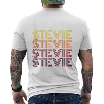 Stevie First Name Vintage Stevie Men's T-shirt Back Print - Monsterry