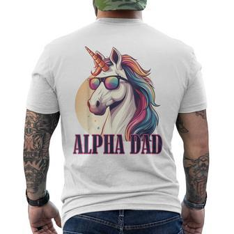 Unicorn Dad Laufey Father's Day Christmas Husband Men's T-shirt Back Print - Monsterry