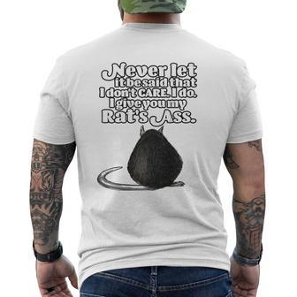 Vintage Saying About A Rat's Ass For Dad Grandpa Mens Back Print T-shirt | Mazezy