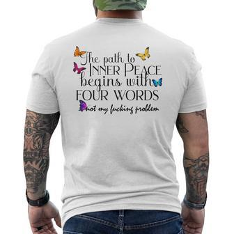 Yoga Inner Peace The Path To Inner Peace Begins With Men's T-shirt Back Print - Monsterry CA