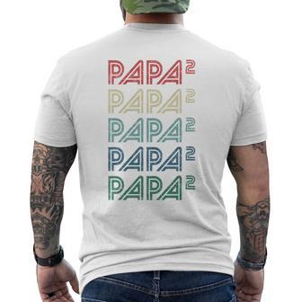 Für Papa Zur Geburt Zweites Kind Papa Hoch 2 T-Shirt mit Rückendruck - Geschenkecke