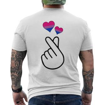 Gay Pride Month Lgbtq Bisexual Korean Finger Heart Love Kpop Men's T-shirt Back Print - Monsterry AU