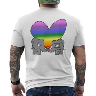 Gayday Pride Lgbtq Lesbian Gay Bi Trans Queer Love Elephants Men's T-shirt Back Print - Monsterry CA