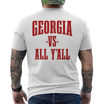 Georgia Vs All Y'all The Peach State Vintage Pride Men's T-shirt Back Print - Thegiftio UK