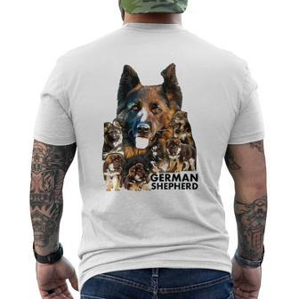 German Shepherd Family Dogs Tee Mens Back Print T-shirt | Mazezy